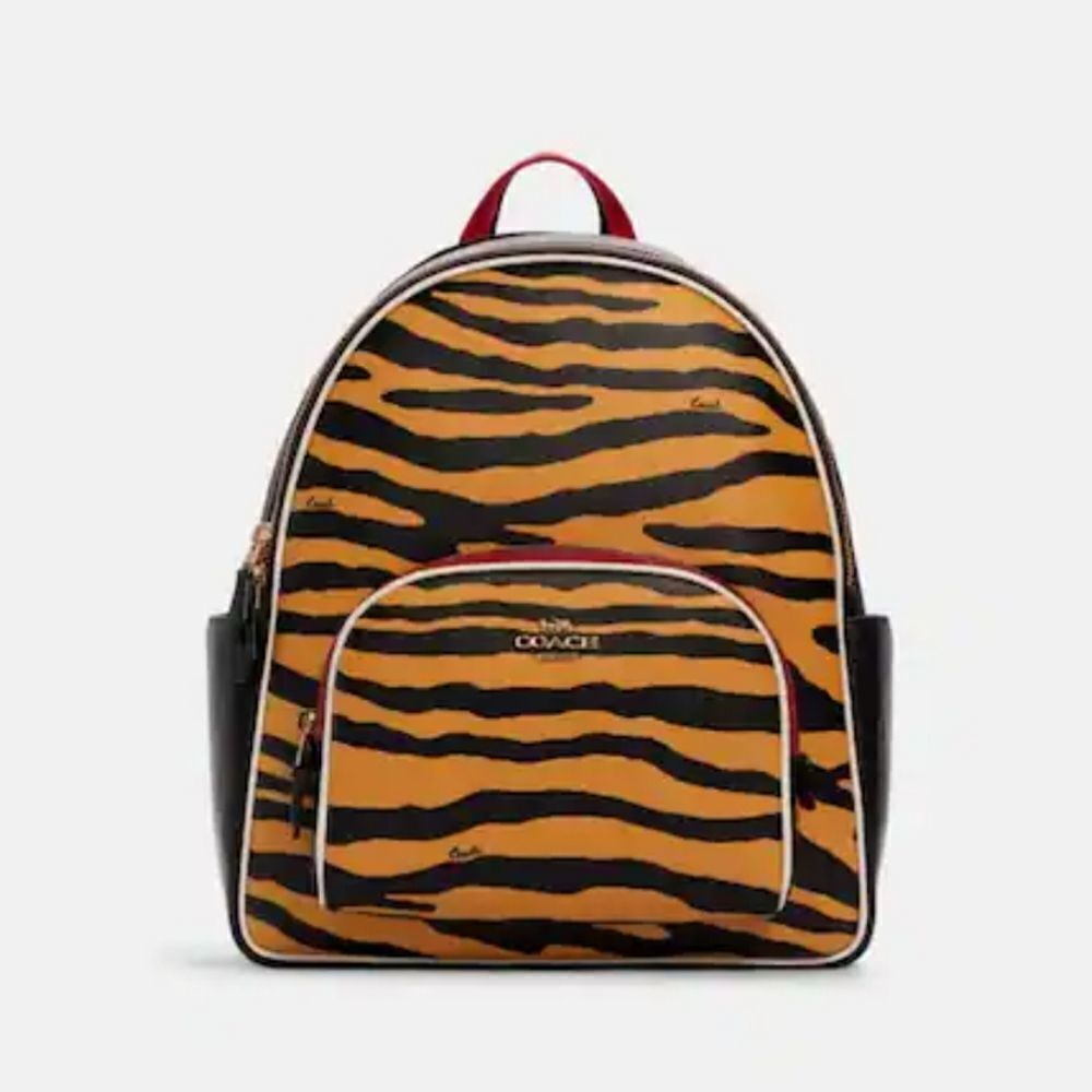 Coach Court Backpack With Tiger Print